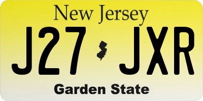 NJ license plate J27JXR