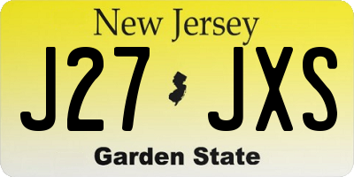 NJ license plate J27JXS