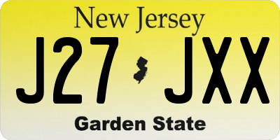 NJ license plate J27JXX