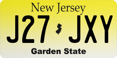 NJ license plate J27JXY