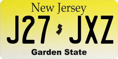 NJ license plate J27JXZ