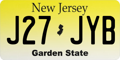 NJ license plate J27JYB