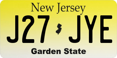 NJ license plate J27JYE