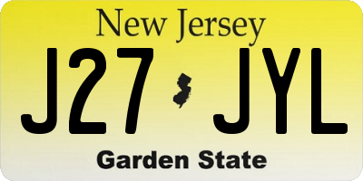 NJ license plate J27JYL