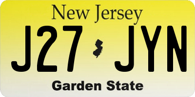 NJ license plate J27JYN