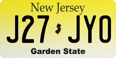 NJ license plate J27JYO