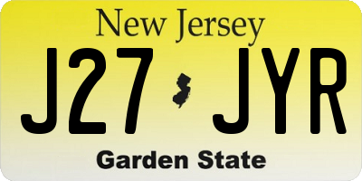 NJ license plate J27JYR