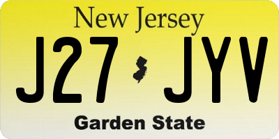 NJ license plate J27JYV
