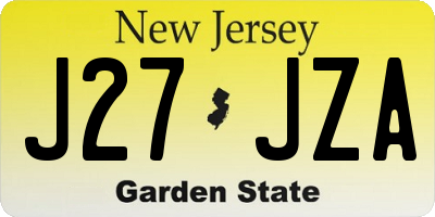 NJ license plate J27JZA