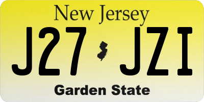 NJ license plate J27JZI