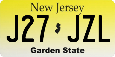 NJ license plate J27JZL