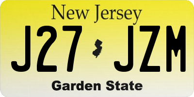 NJ license plate J27JZM