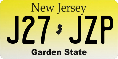 NJ license plate J27JZP