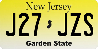 NJ license plate J27JZS