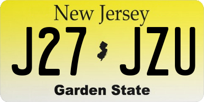 NJ license plate J27JZU