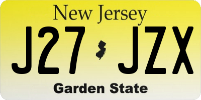 NJ license plate J27JZX