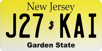 NJ license plate J27KAI