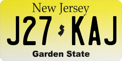 NJ license plate J27KAJ