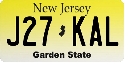 NJ license plate J27KAL