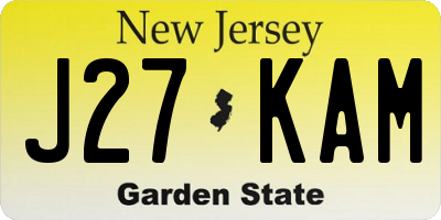NJ license plate J27KAM