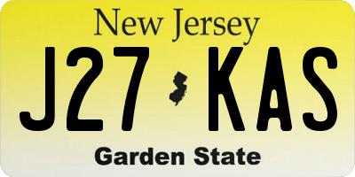 NJ license plate J27KAS