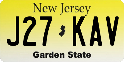 NJ license plate J27KAV