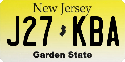 NJ license plate J27KBA