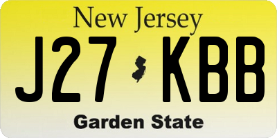 NJ license plate J27KBB