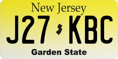 NJ license plate J27KBC