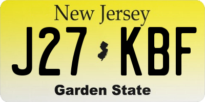 NJ license plate J27KBF