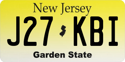 NJ license plate J27KBI