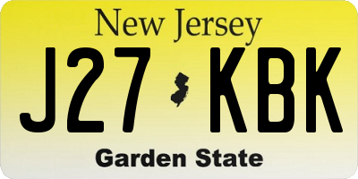 NJ license plate J27KBK