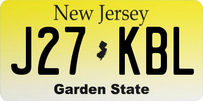 NJ license plate J27KBL