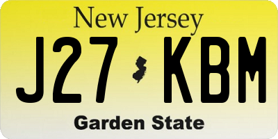 NJ license plate J27KBM