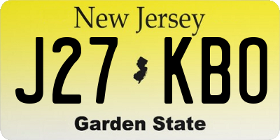 NJ license plate J27KBO