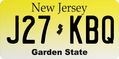 NJ license plate J27KBQ