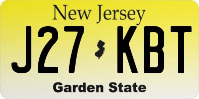 NJ license plate J27KBT