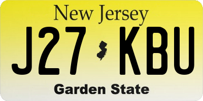 NJ license plate J27KBU