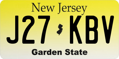 NJ license plate J27KBV