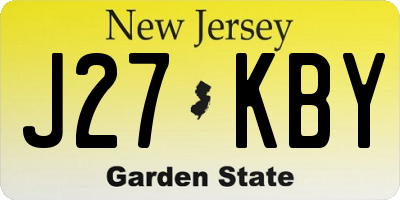 NJ license plate J27KBY