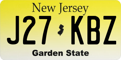 NJ license plate J27KBZ