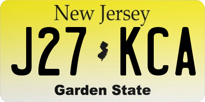 NJ license plate J27KCA