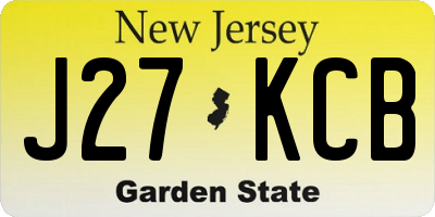NJ license plate J27KCB