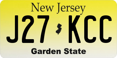NJ license plate J27KCC