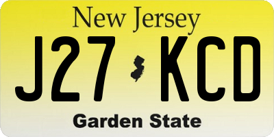NJ license plate J27KCD