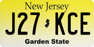 NJ license plate J27KCE