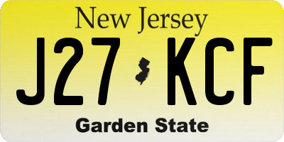 NJ license plate J27KCF