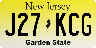 NJ license plate J27KCG