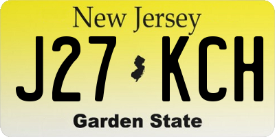 NJ license plate J27KCH