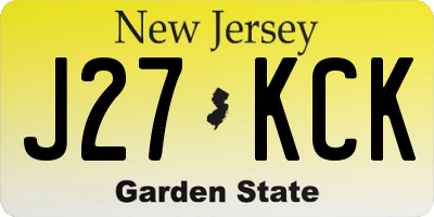 NJ license plate J27KCK